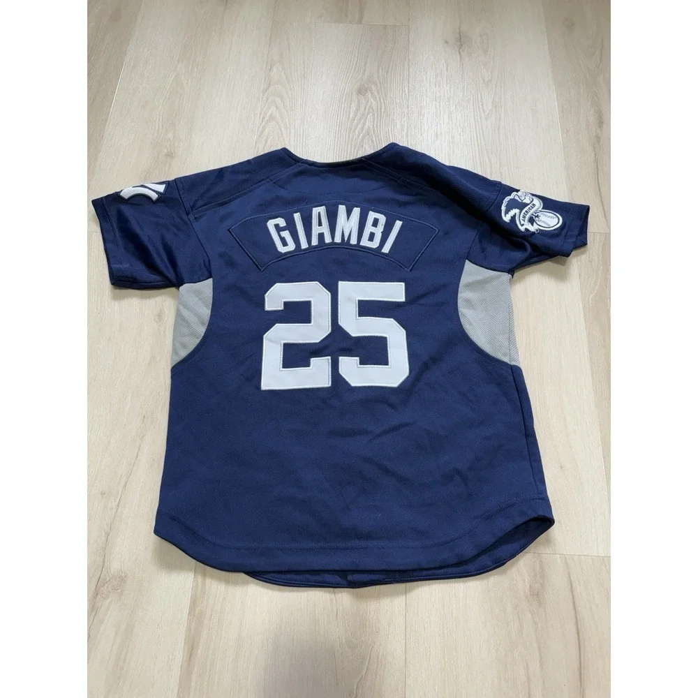 Nike 90s Jason Giambi YOUTH Small Majestic Away Jersey #25 MLB New York Yankees